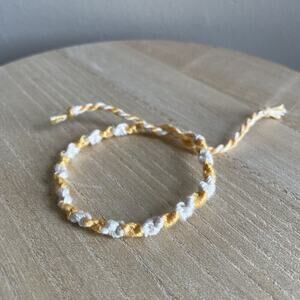 Marguerite Bracelet, anklet, trendy, comfortable, tie, embroidery thread, woven,
